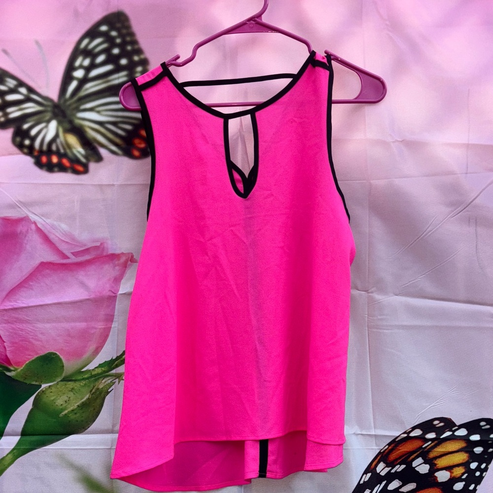Monteau Hot Pink Sleeveless Tank Top